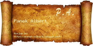 Panek Albert névjegykártya